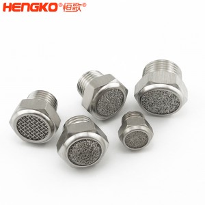 專業(yè)定制燒結(jié)不銹鋼平頭錐形消聲器工業(yè)除塵消音降噪氣動(dòng)元件，應(yīng)用于鼓風(fēng)機(jī)