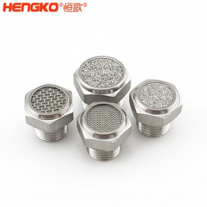廠家直銷316不銹鋼燒結(jié)消聲器耐高溫降噪，粉末燒結(jié)氣動元件可按需定制
